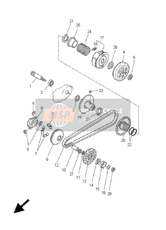 9050135X0100, Molla Di Compressione, Yamaha, 0